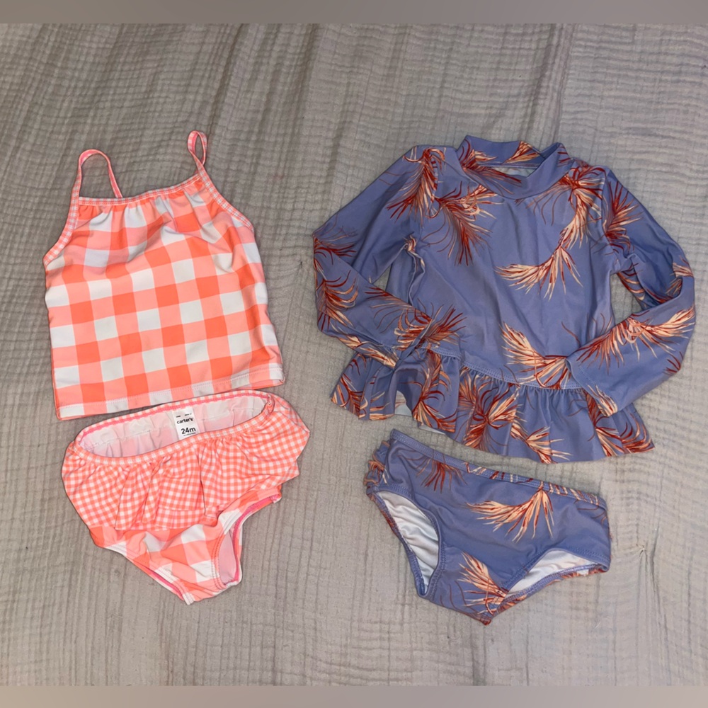 Bundle of 2 toddler bathing swimsuits size 24 months